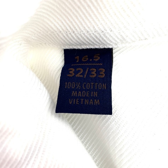 David Donahue Mens 16.5-32/33 White Knit Dress Shirt Trim Fit Long Sleeve - Picture 10 of 10